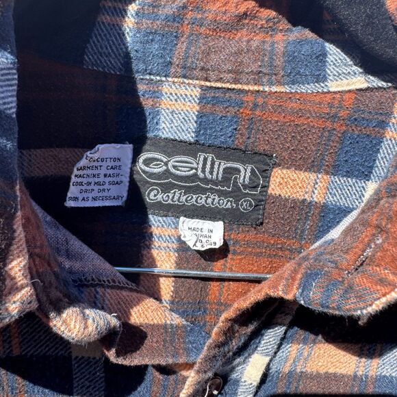 Vintage Cellini flannel XL size, 100% cotton, made in Taiwan R.O.C. WPL tag. - Picture 9 of 9